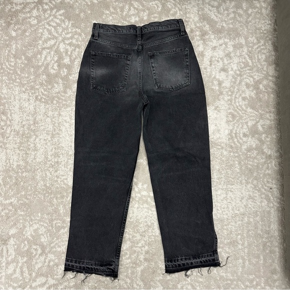 Free People Lita High Rise Black Jeans | Distressed Baggy Mom Jean Boho Ankle - Picture 9 of 12